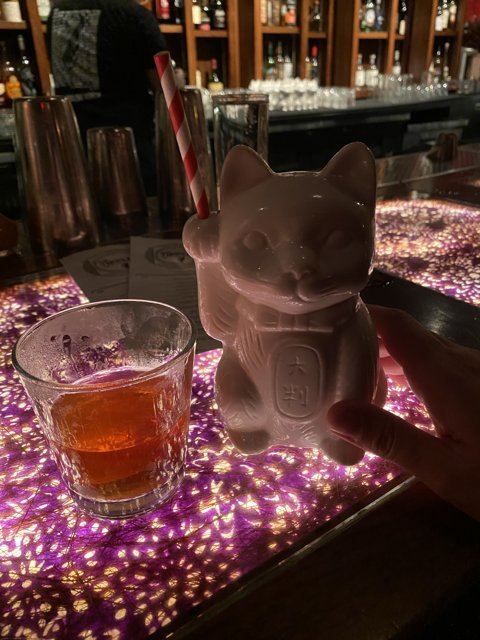Whiskey and a Feline Friend