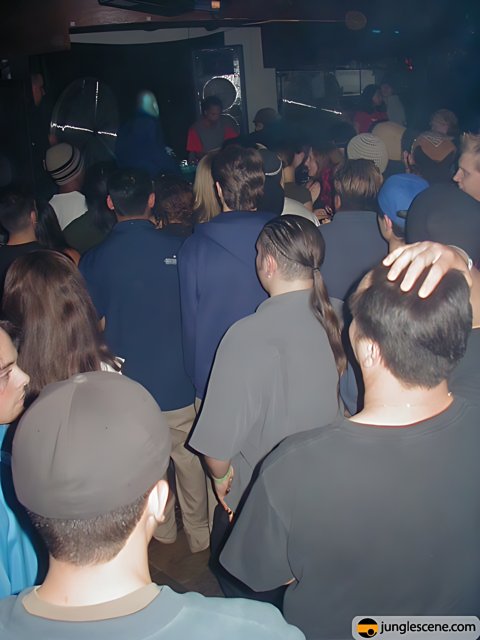 Nightclub Party with DJ and a Crowded Room