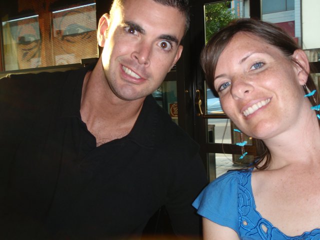 Dan and Penelope Smiling at San Francisco Restaurant