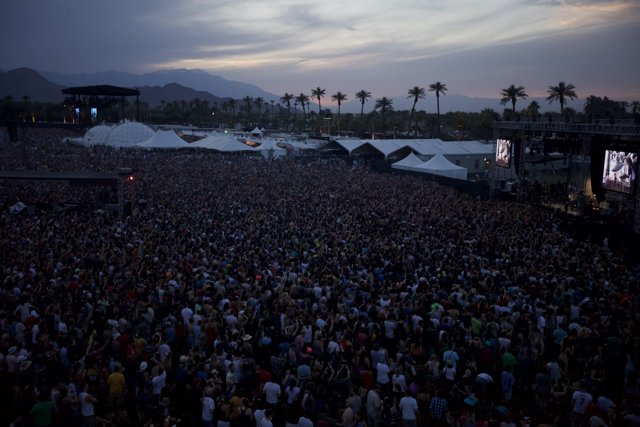 Concert Crowd at Coachella Music Festival