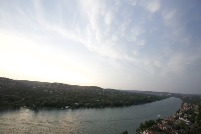 Aerial View of Lake Austin and its Surrounding Scenery