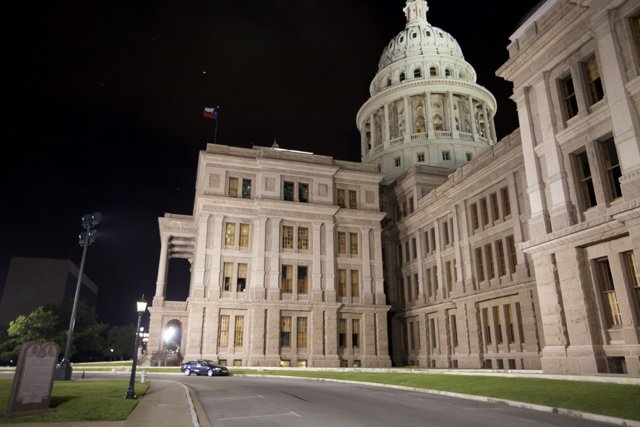 Texas State Capitol Building Shines Bright at Night