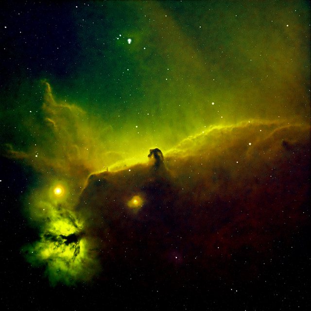 Horsehead Nebula in Vibrant False Color Emission