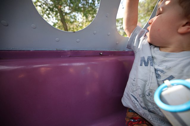 Child's Perspective from Playground Equipment at Fantasyland