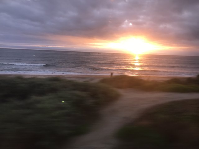 Train Window Sunset