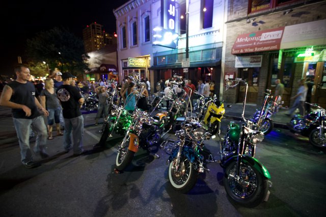 Motorcycle Enthusiasts Gathered in Austin
