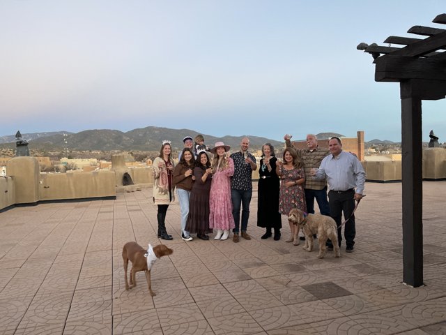 Group photo on a beautiful patio in Santa Fe