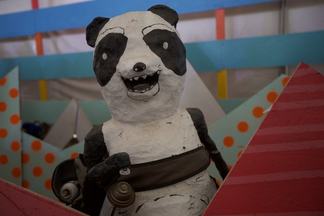 Majestic Panda Statue Displayed Indoors