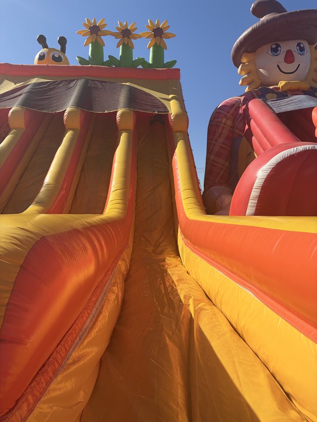 Giant Autumn Harvest Inflatable Slide at Festival