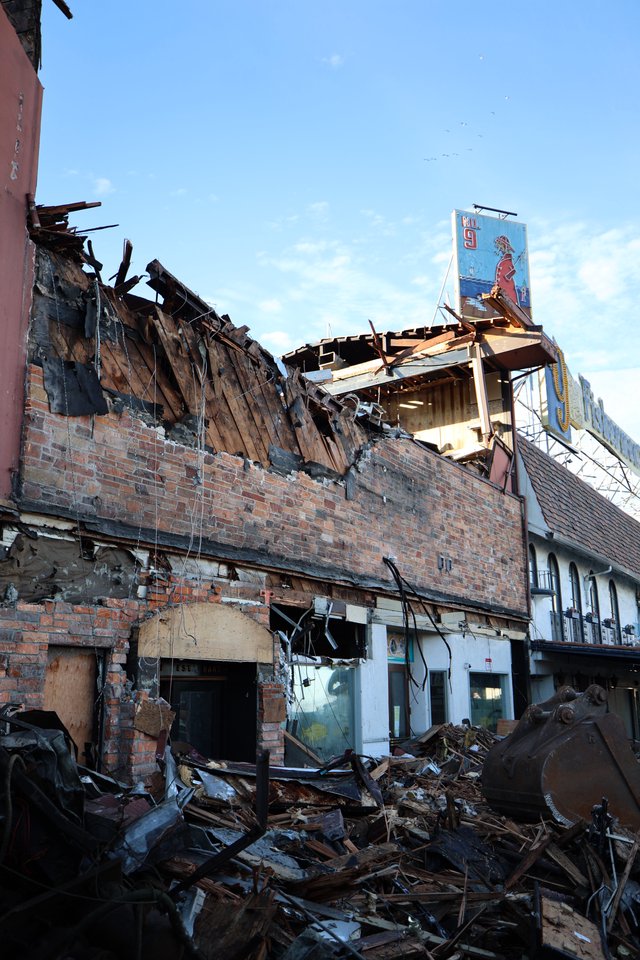Aftermath of Building Destruction and Demolition Site