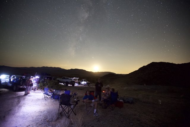 Campfire Tales Under the Starry Night Sky