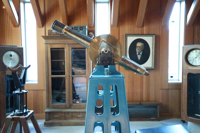 Vintage Astronomical Telescope in Historic Observatory