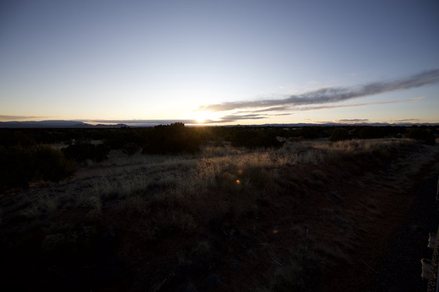 Desert Sunset Over New Mexico Scrubland