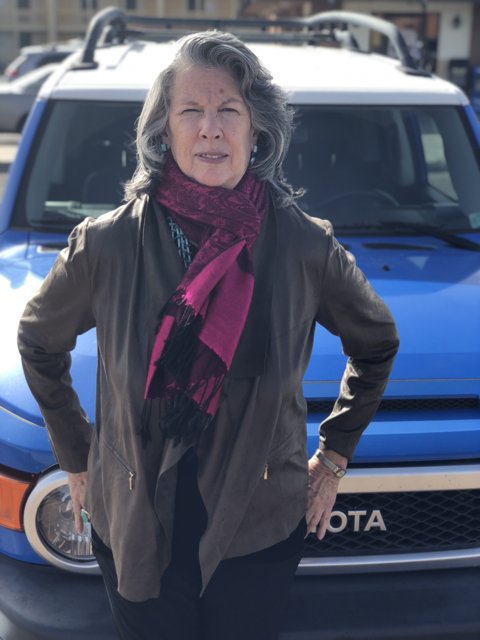 Rhoda B and her Blue Toyota Truck