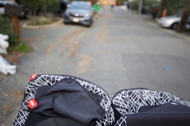 First-Person View Cycling Through Suburban Streets