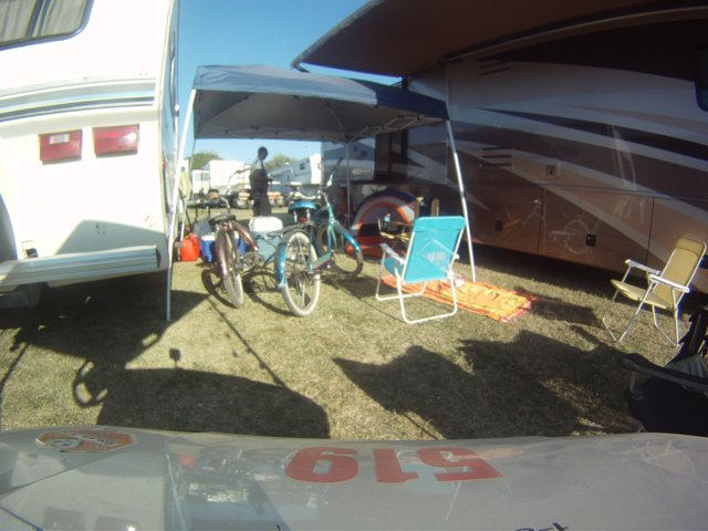 Bike and Tent in the Open Field
