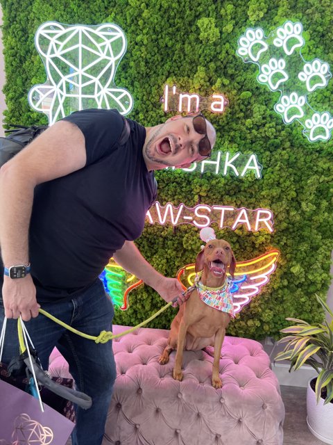 Man and Dog Neon Adventure