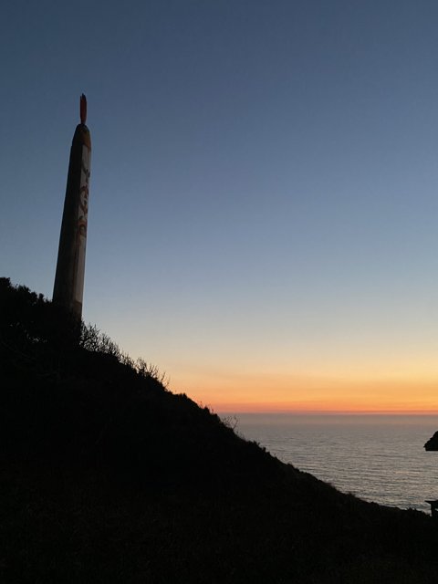 Sunset monument overlooking the ocean