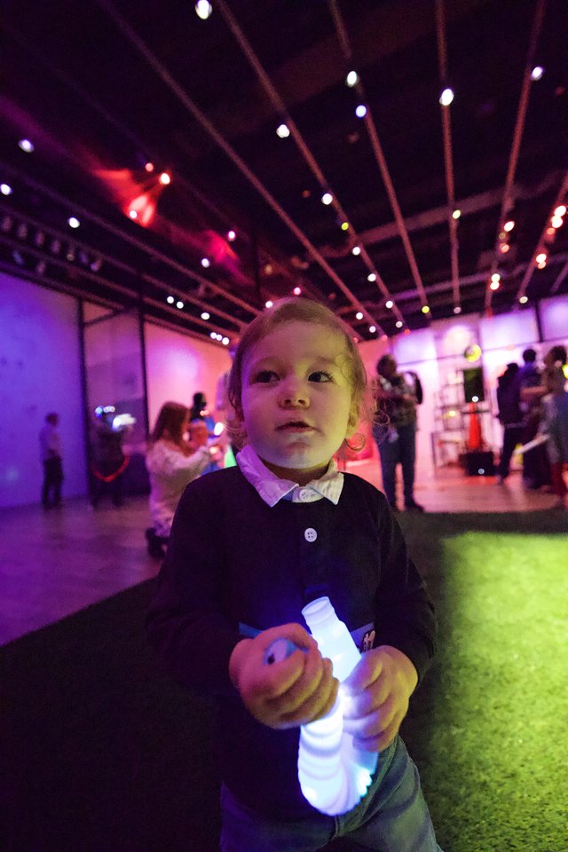 Young Girl at Baby Rave Interactive Light Exhibition