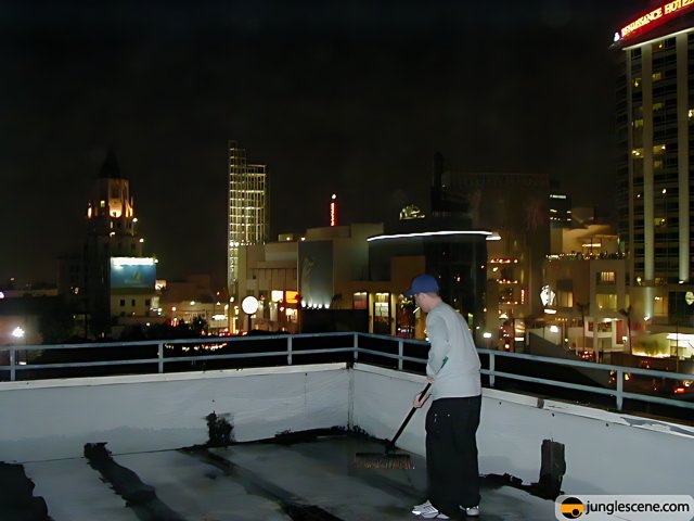 Night Cleaning in the City Sky