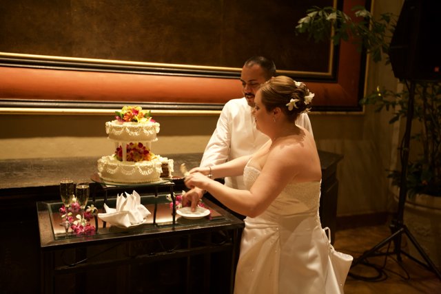 Cutting the Wedding Cake in Hawaii