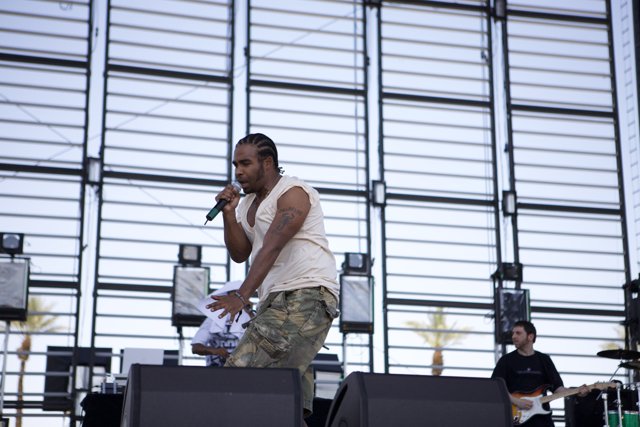 Pharoahe Monch Performs at Coachella in Camouflage Pants