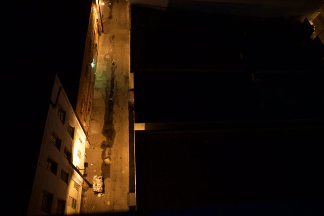 Illuminated Cityscape at Night