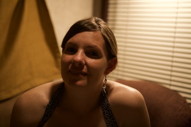 Young Woman at Coachella Festival Indoor Setting