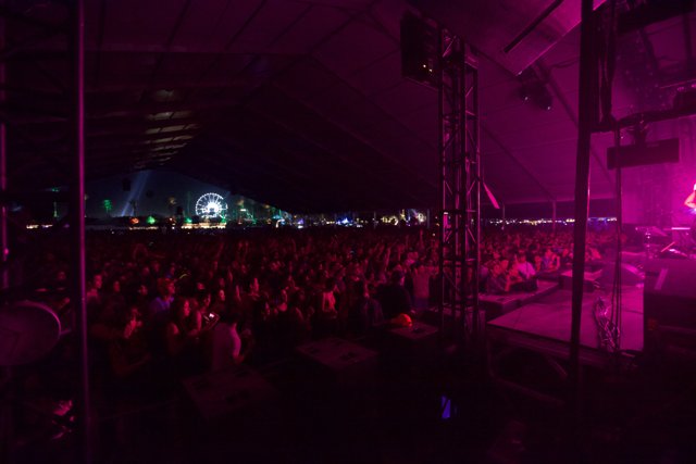 A Sea of Purple Lights and People at Coachella