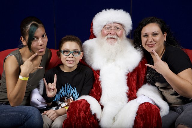 Santa Claus Brings Joy to a Family Christmas Party