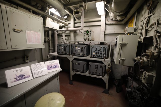 Communications Equipment Room Aboard USS Hornet Aircraft Carrier