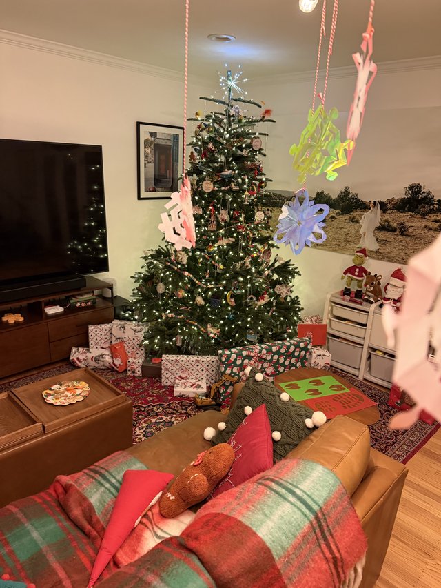 Cozy Christmas Morning Living Room Scene