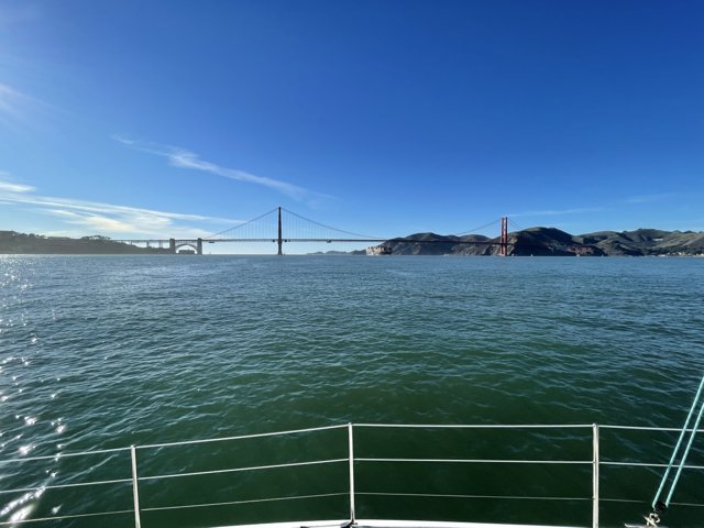 Golden Gate Bridge from the Bow of a Boat