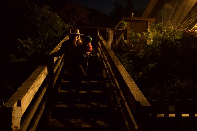 The Dim lit Stairway Down at Big Sur