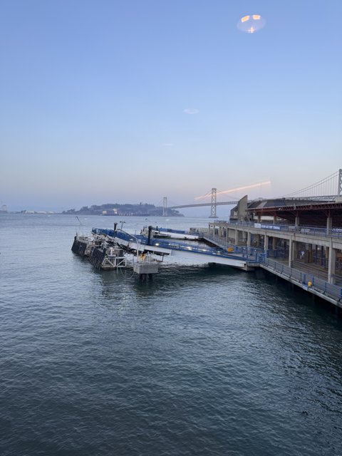 Tranquil Waters: Docked Boat at the San Francisco Ferry Building