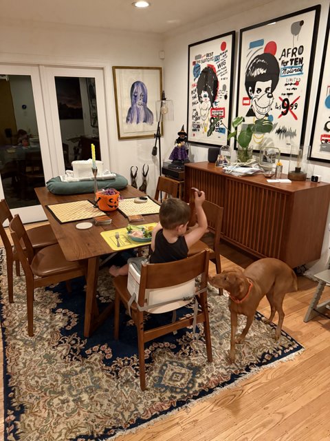 Cozy Evening in the Art-Filled Dining Room