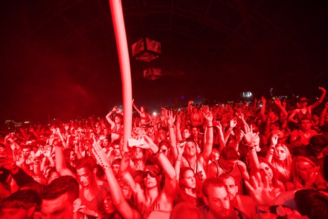 Red-Hot Concert Crowd