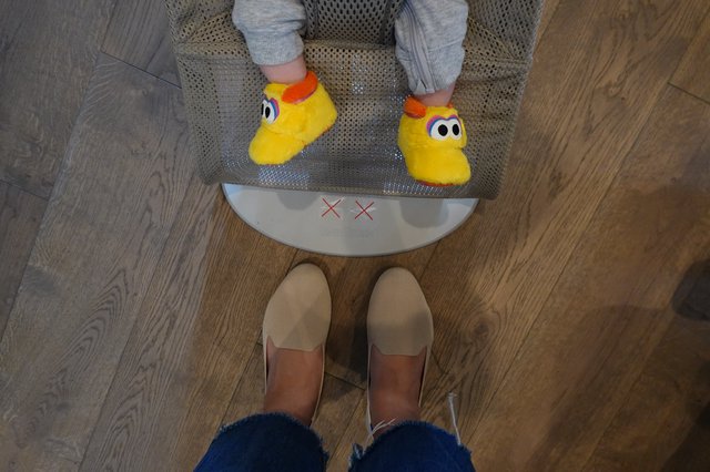 Parent and Child in Yellow Duck Slippers