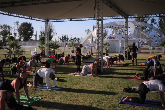 Outdoor Yoga Session at Coachella Music Festival 2017
