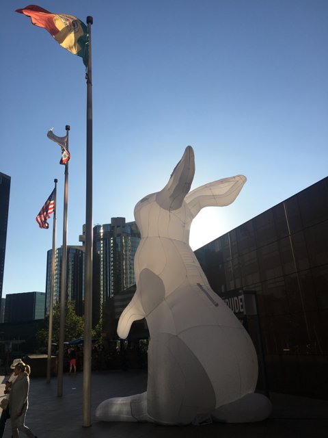 Bunny Sculpture Takes Center Stage in Downtown LA
