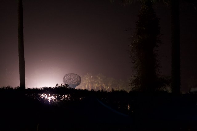 Illuminated Sphere in Night Sky