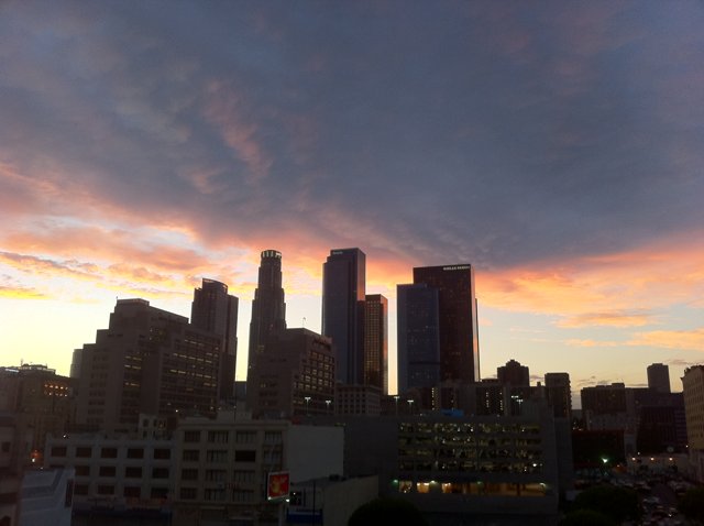Sunset over Los Angeles Metropolis