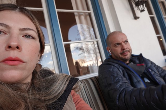 Selfie Portrait of Two Friends Relaxing