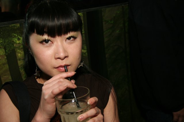 Miyuki Y enjoying a drink with friends