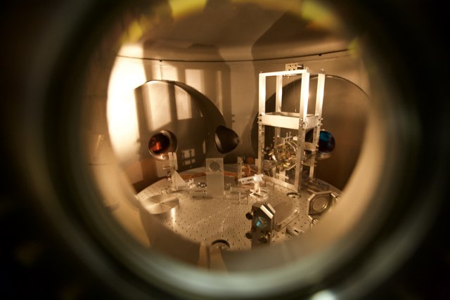 Circular Lens View of a Room with a Table and Chair