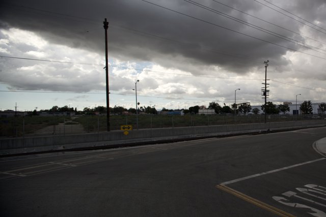 Dark Clouds Hovering Over the Freeway