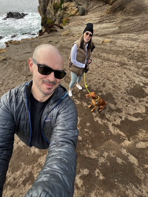 Coastal Selfie with Furry Friend