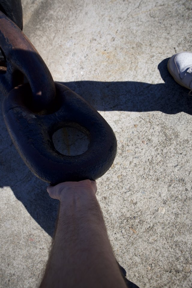 Chain Link and Shadow on the USS Hornet Deck