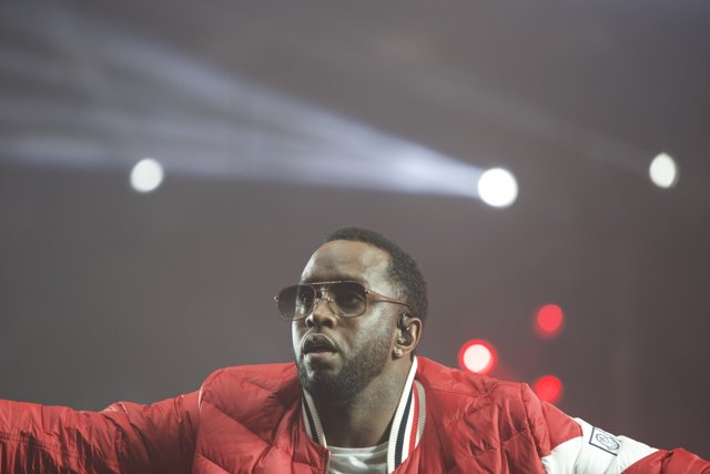 Red Jacket and Sunglasses On Stage