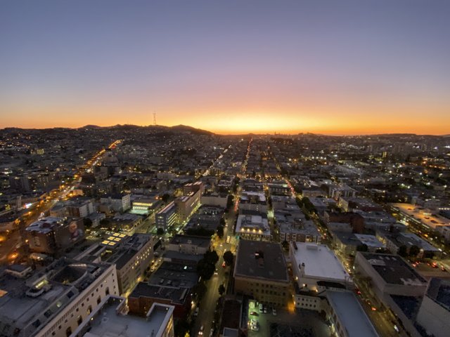 Sunset over San Francisco skyline